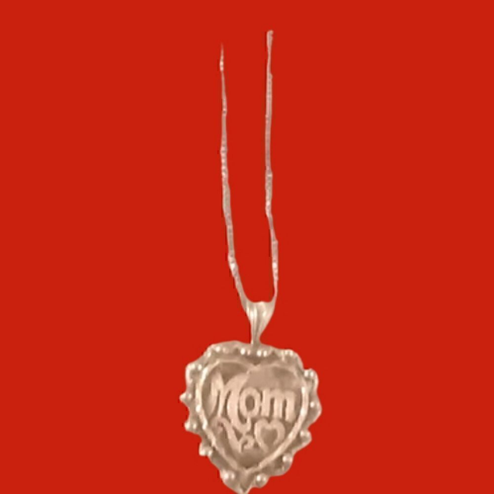 Vintage 925 Sterling Silver Diamond Cut Heart Necklace